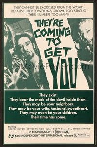 5j906 THEY'RE COMING TO GET YOU green pressbook '75 image of creepy zombies about to attack!