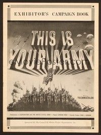 5j911 THIS IS YOUR ARMY pressbook '54 patriotic military image of soldiers marching in formation!