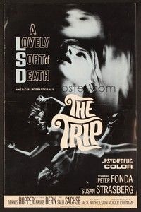 5j936 TRIP pressbook '67 AIP, written by Jack Nicholson, LSD, wild sexy psychedelic drug image!