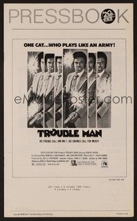 5j939 TROUBLE MAN pressbook '72 action art of Robert Hooks, one cat who plays like an army!