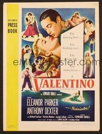 5j948 VALENTINO pressbook '51 Eleanor Parker, Anthony Dexter as Rudolph!