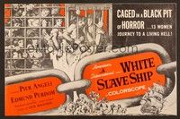5j974 WHITE SLAVE SHIP pressbook '62 L'ammutinamento, art of sexy women in a black pit of horror!