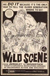 5j980 WILD SCENE pressbook '70 from Berkeley to Woodstock, go to Hell older generation!