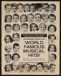 5j993 WORLD FAMOUS MUSICAL HITS pressbook '60s MGM's musical hits, Frank Sinatra & Judy Garland!