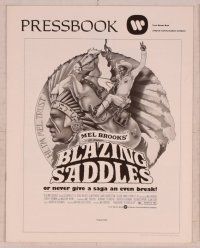 5j212 BLAZING SADDLES pressbook '74 classic Mel Brooks, art of Cleavon Little by John Alvin!