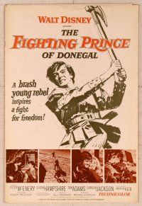5j388 FIGHTING PRINCE OF DONEGAL pressbook '66 Disney, a brash young rebel!