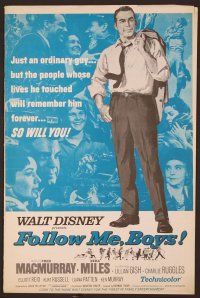 5j401 FOLLOW ME BOYS pressbook '66 Fred MacMurray leads Boy Scouts, young Kurt Russell, Disney!