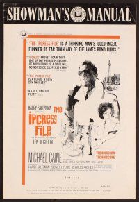 5j537 IPCRESS FILE pressbook '65 Michael Caine in the spy story of the century!