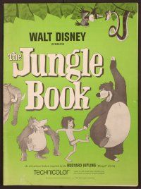 5j554 JUNGLE BOOK pressbook '67 Walt Disney cartoon classic, great image of all characters!