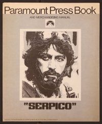5j824 SERPICO pressbook '74 cool close up image of Al Pacino, Sidney Lumet crime classic!
