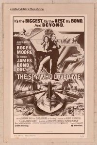 5j864 SPY WHO LOVED ME pressbook '77 great art of Roger Moore as James Bond 007 by Bob Peak!