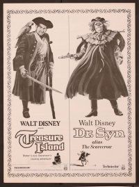 5j934 TREASURE ISLAND/DR SYN ALIAS THE SCARECROW pressbook '75 cool Disney double bill!