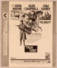 5j941 TRUE GRIT pressbook '69 John Wayne as Rooster Cogburn, Kim Darby, Glen Campbell!