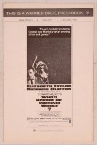 5j976 WHO'S AFRAID OF VIRGINIA WOOLF pressbook '66 Elizabeth Taylor, Richard Burton, Mike Nichols