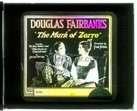 5k155 MARK OF ZORRO glass slide '20 close up of Douglas Fairbanks Sr. & Marguerite De La Motte!