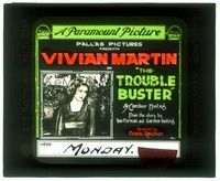 5k163 TROUBLE BUSTER glass slide '17 great portrait of pretty Vivian Martin!