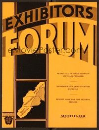 5k055 EXHIBITORS FORUM exhibitor magazine August 11, 1931 Pennsylvania censors all the movies!