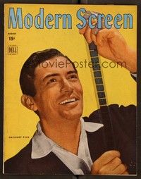 5k094 MODERN SCREEN magazine August 1946 Gregory Peck from The Macomber Affair by Willinger!