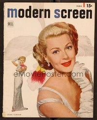 5k097 MODERN SCREEN magazine November 1947 Lana Turner in cool evening gown by Nickolas Muray!