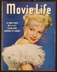 5k100 MOVIE LIFE magazine February 1947 wonderful portrait of June Haver by Frank Powolny!