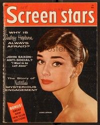 5k129 SCREEN STARS magazine January 1958 close up of beautiful Audrey Hepburn from The Nun Story!