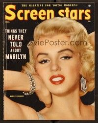 5k123 SCREEN STARS magazine November 1954 wonderful c/u of sexy Marilyn Monroe wearing jewels!