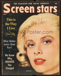 5k125 SCREEN STARS magazine November 1955 super close up of beautiful Grace Kelly!