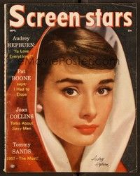 5k128 SCREEN STARS magazine September 1957 Audrey Hepburn from Funny Face by Bud Fraker!