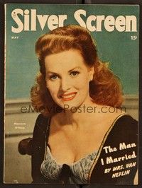 5k115 SILVER SCREEN magazine May 1948 close up of sexy Maureen O'Hara from Sitting Pretty!