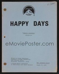5k205 HAPPY DAYS TV revised shooting script August 25, 1978, Fonzie's Blindness episode!