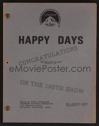 5k206 HAPPY DAYS TV revised shooting script September 14, 1979, Marion Goes to Jail!