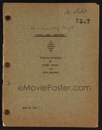 5k208 HER LUCKY NIGHT script June 29, 1944, screenplay by Warren Wilson and Clyde Bruckman!