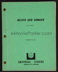 5k217 MELVIN & HOWARD script November 29, 1978, screenplay by Bo Goldman!