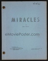 5k218 MIRACLES script April 19, 1961, unproduced screenplay by Alan Marcus!