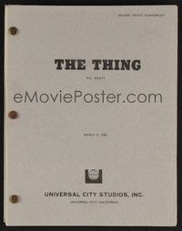 5k232 THING second draft script March 4, 1981, screenplay by Bill Lancaster!