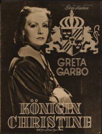 5k191 QUEEN CHRISTINA German program '34 wonderful different images of glamorous Greta Garbo!