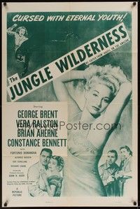 5m046 ANGEL ON THE AMAZON 1sh R54 George Brent, sexy Vera Ralston, cursed with eternal youth!