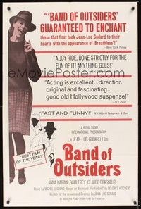 5m071 BAND OF OUTSIDERS 1sh '66 Jean-Luc Godard's Bande a Part, Anna Karina!