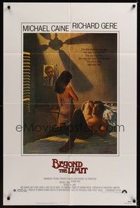 5m091 BEYOND THE LIMIT 1sh '83 art of Michael Caine, Richard Gere & sexy girl by Richard Amsel!
