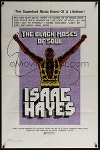 5m111 BLACK MOSES OF SOUL 1sh '73 art of Isaac Hayes, the superbad music event of a lifetime!