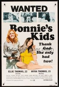 5m130 BONNIE'S KIDS 1sh '73 bad girls with guns, thank God she only had two!