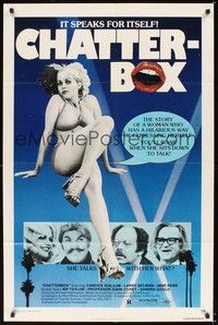 5m183 CHATTERBOX 1sh '77 sex movie about a woman who has a hilarious way of expressing herself!