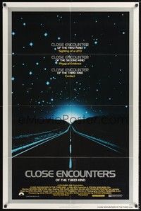 5m201 CLOSE ENCOUNTERS OF THE THIRD KIND silver border 1sh '77 Steven Spielberg sci-fi classic!