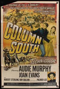5m205 COLUMN SOUTH style A 1sh '53 cavalry man Audie Murphy against war-crazed Navajo!