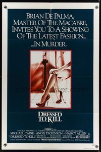 5m268 DRESSED TO KILL 1sh '80 Brian De Palma shows you the latest fashion in murder, sexy legs!