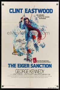 5m280 EIGER SANCTION 1sh '75 Clint Eastwood's lifeline was held by the assassin he hunted!