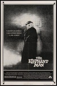 5m286 ELEPHANT MAN 1sh '80 John Hurt is not an animal, Anthony Hopkins, directed by David Lynch!