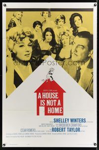 5m416 HOUSE IS NOT A HOME 1sh '64 Shelley Winters, Robert Taylor & 7 sexy hookers in brothel!