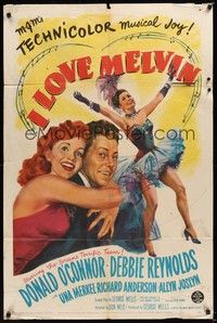 5m428 I LOVE MELVIN 1sh '53 great romantic art of Donald O'Connor & Debbie Reynolds!