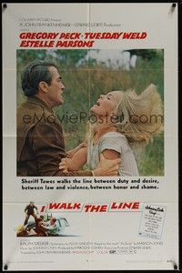 5m431 I WALK THE LINE 1sh '70 Gregory Peck, Tuesday Weld, John Frankenheimer!